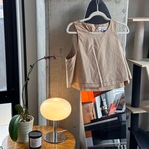 Sleeveless poplin top